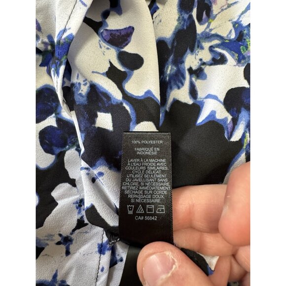 Express Women Blouse Size Small 3/4 Sleeve Colorful Polyester Office Business - Picture 9 of 11